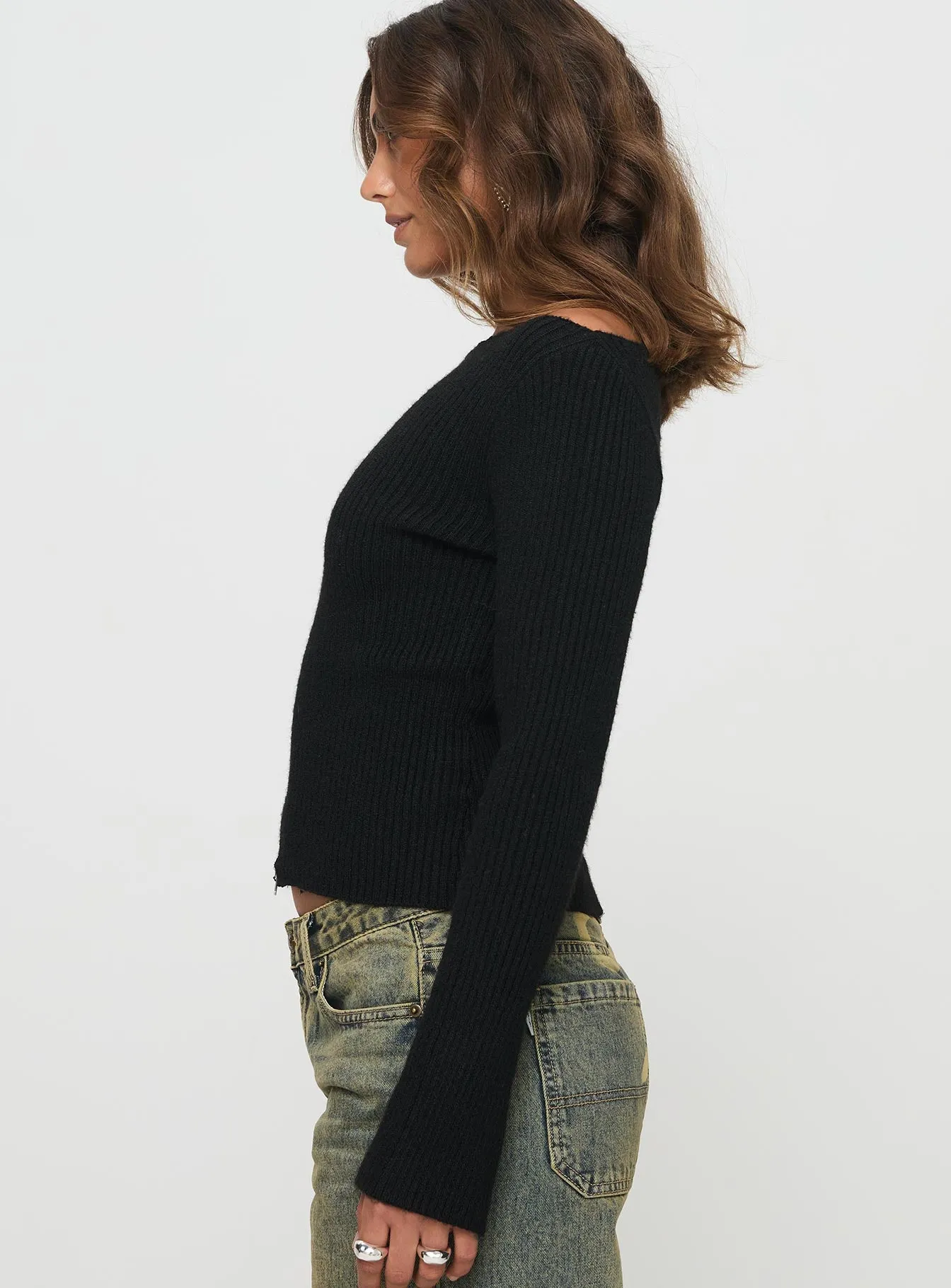 Tomomi Long Sleeve Top Black