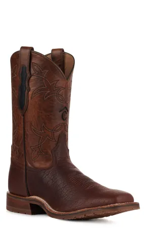 Tony Lama Men's Dark and Sienna Brown Rafter C Wide Square Toe Cowboy Boots - Cavender's Exclusive