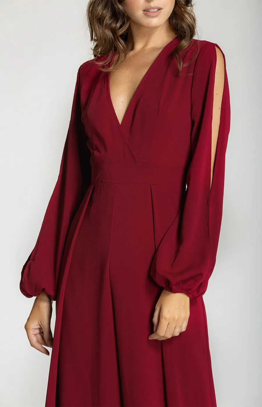 V-Neck Split Sleeve Jumpsuit (SJP310-2A) 