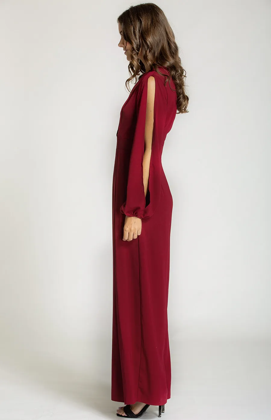 V-Neck Split Sleeve Jumpsuit (SJP310-2A) 