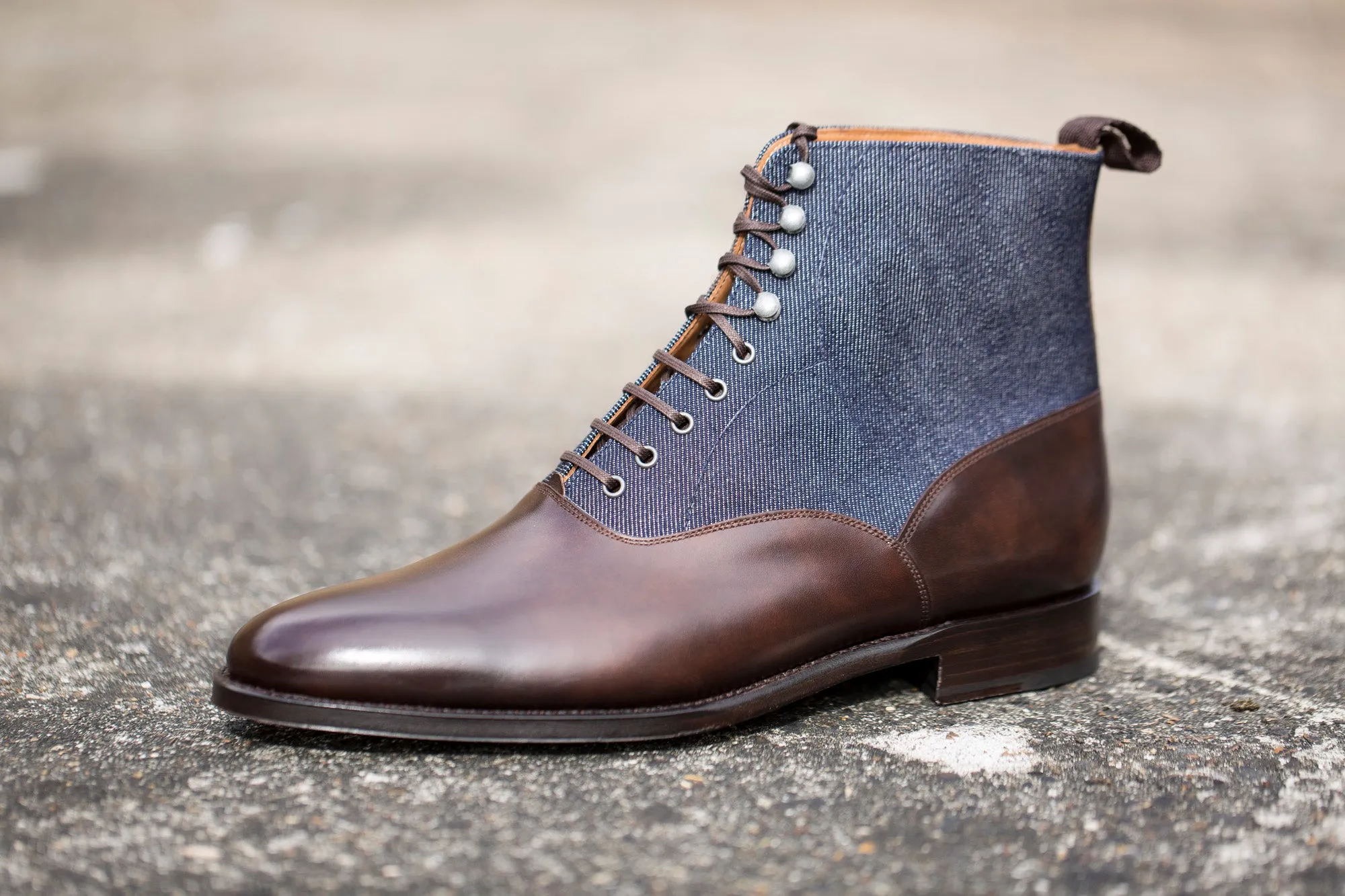 Wedgwood - MTO - Dark Brown Museum Calf / Denim - TMG Last - Single Leather Sole