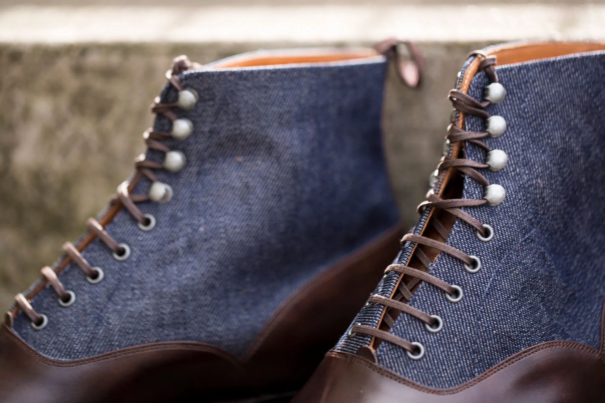 Wedgwood - MTO - Dark Brown Museum Calf / Denim - TMG Last - Single Leather Sole